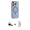 ieg™ iPhone 14 Pro Max Kılıf Kıvılcım Asil Özel Seri - Şeffaf Pasifik Cam Ekran Koruyucu + Bilvis Titan Kamera Lens - GD