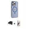 ieg™ iPhone 14 Pro Max Kılıf Kıvılcım Asil Özel Seri - Siyah Bilvis 3D Mat Cam Ekran Koruyucu + Raze Metal Kamera Lens - GS