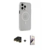 ieg™ iPhone 14 Pro Max Kılıf Kıvılcım Asil Özel Seri - Siyah Bilvis 3D Mat Cam Ekran Koruyucu + Raze Metal Kamera Lens - GD
