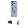 ieg™ iPhone 14 Pro Max Kılıf Kıvılcım Asil Özel Seri - Siyah Bilvis 3D Mat Cam Ekran Koruyucu + Raze Metal Kamera Lens - GD