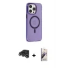 ieg™ iPhone 14 Pro Max Kılıf Kıvılcım Asil Özel Seri - Siyah Bilvis 3D Mat Cam Ekran Koruyucu + Raze Metal Kamera Lens - GS
