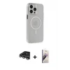 ieg™ iPhone 14 Pro Max Kılıf Kıvılcım Asil Özel Seri - Siyah Bilvis 3D Mat Cam Ekran Koruyucu + Raze Metal Kamera Lens - GS