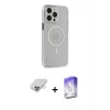 ieg™ iPhone 14 Pro Max Kılıf Kıvılcım Asil Özel Seri - Siyah Bilvis 5in1 3D Magic Cam Ekran Koruyucu + Band Metal Kamera Lens - GD
