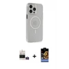 ieg™ iPhone 14 Pro Max Kılıf Kıvılcım Asil Özel Seri - Siyah Buffer Hayalet Cam Ekran Koruyucu + Bilvis Titan Kamera Lens - GD