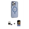 ieg™ iPhone 14 Pro Max Kılıf Kıvılcım Asil Özel Seri - Siyah Buffer Hayalet Cam Ekran Koruyucu + Bilvis Titan Kamera Lens - GD