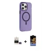 ieg™ iPhone 14 Pro Max Kılıf Kıvılcım Asil Özel Seri - Siyah Buffer Hayalet Cam Ekran Koruyucu + Bilvis Titan Kamera Lens - GD
