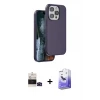 ieg™ iPhone 14 Pro Max Kılıf Kıvılcım Çizgi Serisi - Siyah Bilvis 5in1 5D Magic Hayalet Cam Ekran Koruyucu + Bilvis Titan Kamera Lens - SH