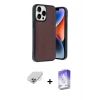 ieg™ iPhone 14 Pro Max Kılıf Kıvılcım Işık Serisi - Siyah Bilvis 5in1 3D Magic Cam Ekran Koruyucu + Band Metal Kamera Lens - GS