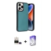 ieg™ iPhone 14 Pro Max Kılıf Kıvılcım Işık Serisi - Siyah Bilvis 5in1 3D Magic Cam Ekran Koruyucu + Bilvis Titan Kamera Lens - GD