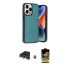 ieg™ iPhone 14 Pro Max Kılıf Kıvılcım Işık Serisi - Siyah Buffer Cam Ekran Koruyucu + Raze Metal Kamera Lens - GS