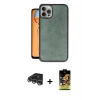 ieg™ iPhone 14 Pro Max Kılıf Kıvılcım Işık Serisi - Siyah Buffer Cam Ekran Koruyucu + Raze Metal Kamera Lens - GS