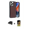 ieg™ iPhone 14 Pro Max Kılıf Kıvılcım Işık Serisi - Siyah Buffer Cam Ekran Koruyucu + Raze Metal Kamera Lens - GS
