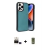 ieg™ iPhone 14 Pro Max Kılıf Kıvılcım Işık Serisi - Siyah Joko Magic 5D Hayalet Cam + Bilvis Titan Kamera Lens - DNMR