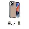 ieg™ iPhone 14 Pro Max Kılıf Kıvılcım Işık Serisi - Siyah Joko Magic 5D Hayalet Cam + Bilvis Titan Kamera Lens - DNMR