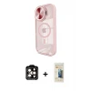 ieg™ iPhone 14 Pro Max Kılıf Kıvılcım Modern Koleksiyonu - Siyah 6D Mat Seramik Hayalet Nano Ekran Koruyucu + PVD Metal Kamera Lens - TU