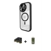 ieg™ iPhone 14 Pro Max Kılıf Kıvılcım Modern Koleksiyonu - Siyah Joko Magic 5D Hayalet Cam + Raze Metal Kamera Lens - GD
