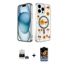ieg™ iPhone 14 Pro Max Kılıf Kozmos Doku - Siyah Buffer Hayalet Cam Ekran Koruyucu + Bilvis Titan Kamera Lens - GD