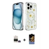ieg™ iPhone 14 Pro Max Kılıf Kozmos Doku - Siyah Buffer Hayalet Cam Ekran Koruyucu + Bilvis Titan Kamera Lens - GD