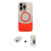 ieg™ iPhone 14 Pro Max Kılıf Kozmos Form Özel Seri - Siyah 6D Mat Seramik Hayalet Nano Ekran Koruyucu + Band Metal Kamera Lens - GS