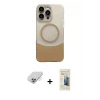 ieg™ iPhone 14 Pro Max Kılıf Kozmos Form Özel Seri - Siyah 6D Mat Seramik Hayalet Nano Ekran Koruyucu + Band Metal Kamera Lens - GS