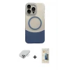 ieg™ iPhone 14 Pro Max Kılıf Kozmos Form Özel Seri - Siyah 6D Mat Seramik Hayalet Nano Ekran Koruyucu + Band Metal Kamera Lens - GS