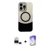 ieg™ iPhone 14 Pro Max Kılıf Kozmos Form Özel Seri - Siyah Bilvis 5in1 3D Magic Cam Ekran Koruyucu + Bilvis Titan Kamera Lens - DNMR