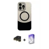 ieg™ iPhone 14 Pro Max Kılıf Kozmos Form Özel Seri - Siyah Bilvis 5in1 3D Magic Cam Ekran Koruyucu + Raze Metal Kamera Lens - GD