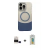 ieg™ iPhone 14 Pro Max Kılıf Kozmos Form Özel Seri - Siyah Polymer Nano Ekran Koruyucu + Bilvis Titan Kamera Lens - SH