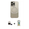 ieg™ iPhone 14 Pro Max Kılıf Kozmos Form Özel Seri - Siyah Polymer Nano Ekran Koruyucu + Bilvis Titan Kamera Lens - SH