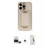 ieg™ iPhone 14 Pro Max Kılıf Kozmos Minimal Prime - Şeffaf Pasifik Cam Ekran Koruyucu + Bilvis Titan Kamera Lens - GS