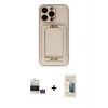 ieg™ iPhone 14 Pro Max Kılıf Kozmos Minimal Prime - Siyah 6D Mat Seramik Hayalet Nano Ekran Koruyucu + Bilvis Titan Kamera Lens - GS