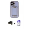 ieg™ iPhone 14 Pro Max Kılıf Kozmos Minimal Prime - Siyah Bilvis 5in1 3D Magic Cam Ekran Koruyucu + Raze Metal Kamera Lens - GD