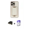ieg™ iPhone 14 Pro Max Kılıf Kozmos Minimal Prime - Siyah Bilvis 5in1 3D Magic Cam Ekran Koruyucu + Raze Metal Kamera Lens - GD