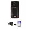 ieg™ iPhone 14 Pro Max Kılıf Kozmos Minimal Prime - Siyah Bilvis 5in1 3D Magic Cam Ekran Koruyucu + Raze Metal Kamera Lens - GD