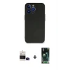 ieg™ iPhone 14 Pro Max Kılıf Kozmos Yansıma Özel Seri - Şeffaf 360 Full Body Arka Koruyucu + Bilvis Titan Kamera Lens - SH