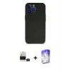 ieg™ iPhone 14 Pro Max Kılıf Kozmos Yansıma Özel Seri - Siyah Bilvis 5in1 3D Magic Cam Ekran Koruyucu + Bilvis Titan Kamera Lens - DNMR