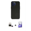ieg™ iPhone 14 Pro Max Kılıf Kozmos Yansıma Özel Seri - Siyah Bilvis 5in1 5D Magic Hayalet Cam Ekran Koruyucu + Bilvis Titan Kamera Lens - GD