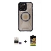 ieg™ iPhone 14 Pro Max Kılıf Kutup Modern - Siyah Buffer Cam Ekran Koruyucu + Bilvis Titan Kamera Lens - GS