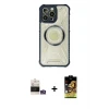 ieg™ iPhone 14 Pro Max Kılıf Kutup Modern - Siyah Buffer Cam Ekran Koruyucu + Bilvis Titan Kamera Lens - GS