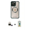 ieg™ iPhone 14 Pro Max Kılıf Kutup Modern - Siyah Polymer Nano Ekran Koruyucu + Bilvis Titan Kamera Lens - GD