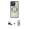 ieg™ iPhone 14 Pro Max Kılıf Kutup Modern - Siyah Polymer Nano Ekran Koruyucu + Bilvis Titan Kamera Lens - GD