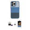 ieg™ iPhone 14 Pro Max Kılıf Kutup Özel Seri - Siyah Buffer Hayalet Cam Ekran Koruyucu + Bilvis Titan Kamera Lens - SH