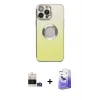 ieg™ iPhone 14 Pro Max Kılıf Kutup Yansıma Özel Seri - Siyah Bilvis 5in1 5D Magic Hayalet Cam Ekran Koruyucu + Bilvis Titan Kamera Lens - GS