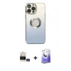 ieg™ iPhone 14 Pro Max Kılıf Kutup Yansıma Özel Seri - Siyah Bilvis 5in1 5D Magic Hayalet Cam Ekran Koruyucu + Bilvis Titan Kamera Lens - GS