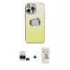 ieg™ iPhone 14 Pro Max Kılıf Kutup Yansıma Özel Seri - Siyah Mat Seramik Nano Ekran Koruyucu + Bilvis Titan Kamera Lens - GS