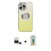 ieg™ iPhone 14 Pro Max Kılıf Kutup Yansıma Özel Seri - Siyah Polymer Nano Ekran Koruyucu + Bilvis Titan Kamera Lens - GS