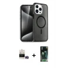 ieg™ iPhone 14 Pro Max Kılıf Nova Asil Prime - Şeffaf 360 Full Body Arka Koruyucu + Bilvis Titan Kamera Lens - GD
