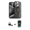 ieg™ iPhone 14 Pro Max Kılıf Nova Asil Prime - Şeffaf 360 Full Body Arka Koruyucu + Bilvis Titan Kamera Lens - GS