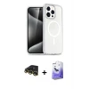 ieg™ iPhone 14 Pro Max Kılıf Nova Asil Prime - Siyah Bilvis 5in1 5D Magic Hayalet Cam Ekran Koruyucu + Raze Metal Kamera Lens - GD