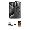 ieg™ iPhone 14 Pro Max Kılıf Nova Asil Prime - Siyah Buffer Cam Ekran Koruyucu + Bilvis Titan Kamera Lens - SH